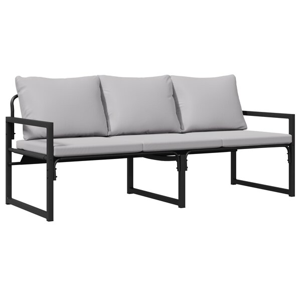 vidaXL Banc de jardin Noir 61 x 72.5 x 71 cm Acier