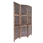 3x Paravent bois marron avec saule