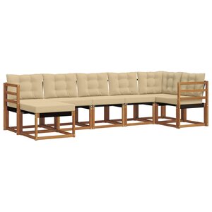 vidaXL Ensemble de canapés d'extérieur 7 pc Naturel et Beige