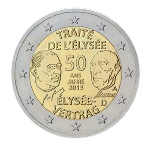 2 euros commémoratif Allemagne 2013  Traitée de l'Elysée.