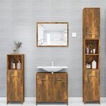 vidaXL Armoire de bain Chêne fumé 30x30x183 5 cm Bois d'ingénierie