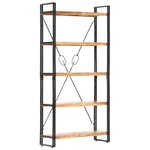 vidaXL Bibliothèque 5 niveaux 90x30x180 cm Bois solide de d'acacia