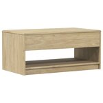 vidaXL Table basse SAUDA chêne 99x55x45 cm bois de pin massif