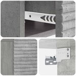 vidaXL Cabinet de chevet mural Gris béton 49 x 34 5 x 20 cm
