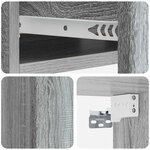 vidaXL Table d'appoint murale Sonoma gris 59 x 34 5 x 17 cm
