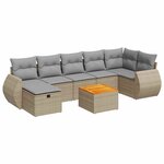 vidaXL Salon de jardin avec coussins 8 Pièces beige résine tressée