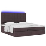 VidaXL Cadre de lit ottoman avec matelas marron foncé 180x200 cm tissu