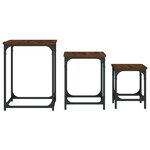vidaXL Tables basses gigognes 3 Pièces chêne marron bois d'ingénierie