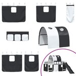 vidaXL Lit mezzanine pour enfants Blanc et Noir 99 5 x 200 cm Métал