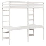 vidaXL Cadre de lit mezzanine Blanc 75 x 190 cm Pin massif
