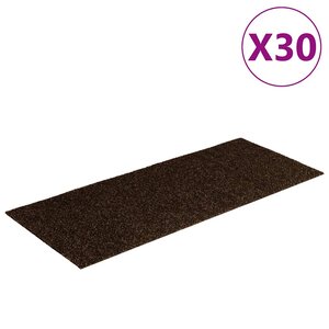 vidaXL Tapis d'escalier autocollants 30 pièces 60 x 25 cm Marron Rectangulaire