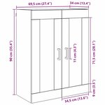 vidaXL Meuble mural Chêne noir 69 5 x 34 x 90 cm Bois d'ingénierie