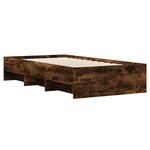 vidaXL Cadre de lit sans matelas chêne fumé 90x190cm bois d'ingénierie