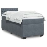 vidaXL Sommier à lattes de lit avec matelas Gris foncé 100x200 cm
