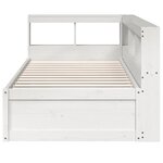 vidaXL Lit bibliothèque sans matelas blanc 90x190cm bois de pin massif