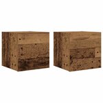 vidaXL Meuble TV mural 2 Pièces vieux bois 30 5x30x30 cm