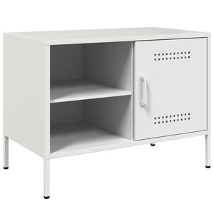 vidaXL Meuble TV blanc 68x39x50 5 cm acier