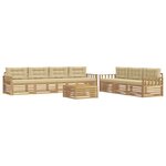 vidaXL Ensemble de canapés d'extérieur 8 pc Blanc et Beige Polyester