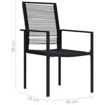 vidaXL Chaises de jardin 2 Pièces Rotin PVC Noir