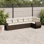 vidaXL Salon de jardin avec coussins 6 Pièces marron résine tressée