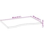 vidaXL Dessus de bureau non traité bois massif de chêne rectangulaire