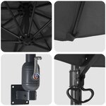 vidaXL Parasol de jardin Anthracite  Noir 248 x 248 x 148 cm