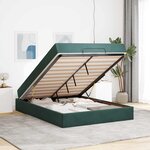 vidaXL Cadre de lit avec matelas avec matelas 2 Pièces Vert Velours