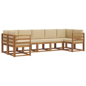 vidaXL Ensemble de canapés d'extérieur 7 pc Naturel et Beige
