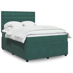 vidaXL Sommier à lattes de lit et matelas Vert foncé 160x200cm Velours