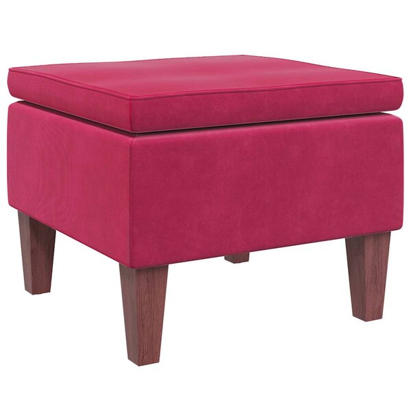vidaXL Tabouret avec pieds en bois Rouge bordeaux Velours