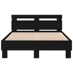 vidaXL Cadre de lit avec LED Chêne noir 120 x 190 cm Bois d'ingénierie