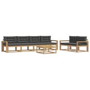 vidaXL Ensemble de canapés d'extérieur 6 pc Blanc et anthracite