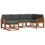 vidaXL Ensemble de canapés d'extérieur 6 pc Naturel et Anthracite