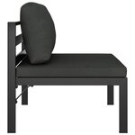 vidaXL Jeu de canapés de jardin 3 Pièces et coussins Aluminium Anthracite