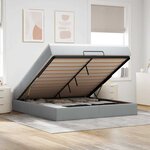 VidaXL Cadre de lit ottoman et matelas gris clair 180x200 cm tissu
