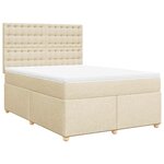vidaXL Sommier à lattes de lit avec matelas Crème 140x190 cm Tissu