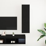 vidaXL Meuble TV en Chêne Noir  dimensions 30 5 x 30 x 110 cm  fabriqué en bois d'ingénierie