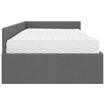 vidaXL Cadre de lit d'angle avec matelas Autre 2 Pièces Gris tissu
