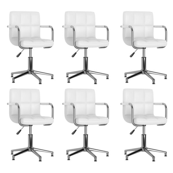 vidaXL Chaises à manger pivotantes lot de 6 blanc similicuir