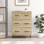 vidaXL Armoire à tiroirs Chêne Sonoma 66 x 34 5 x 89 5 cm