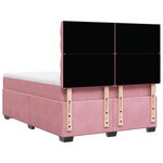 vidaXL Sommier à lattes de lit avec matelas Rose 160x200 cm Velours