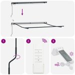 vidaXL Auvent rétractable automatique avec LED bordeaux 300x250 cm