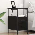 vidaXL Cabinet de chevet Chêne noir 30 x 48 x 61 cm Bois d'ingénierie