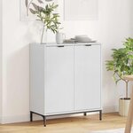 vidaXL Buffet Blanc brillant 69 5 x 33 x 82 cm Bois d'ingénierie