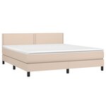 vidaXL Sommier à lattes de lit avec matelas LED Cappuccino 180x200 cm