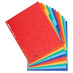 Intercalaires neutres maxi A4+ en carte lustrée, 12 divisions - Assortis