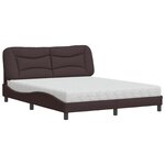 vidaXL Lit avec matelas Hvar marron foncé 160x200 cm tissu