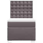 vidaXL Sommier à lattes de lit avec matelas Gris 90x190 cm Similicuir