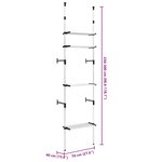 vidaXL Système de garde-robe télescopique avec étagères Aluminium