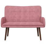 vidaXL Sofa 2 places Rose 115 x 61 x 87 cm Velours